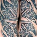 Tattoos - Black and Grey Celtic Compass Foot Tattoo - 115797